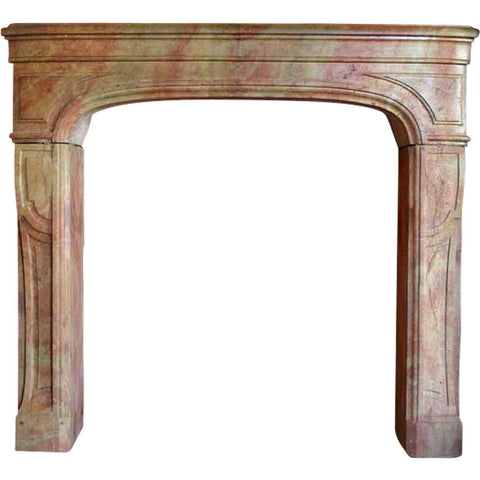 Small French Louis XIV Period Bourguignon Stone Fireplace Surround