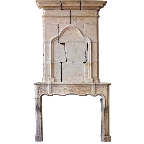 French Louis XIV Fireplace Surround and Overmantel