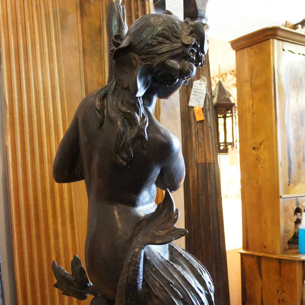 After PROVIN SERRES Val d'Osne Cast Iron Siren Mermaid Fountain Sculpture