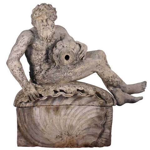 French Limestone Fountain Figure of a River God