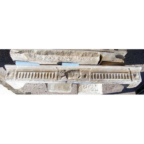 French Louis XVI Cantilever Limestone Fireplace Surround