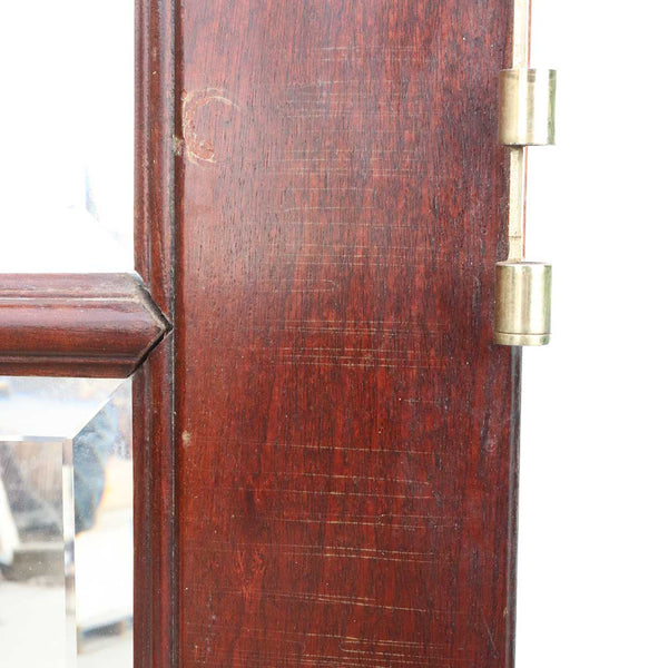 Vintage Solid Mahogany and Beveled Mirror Interior Single French Door