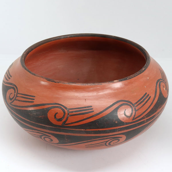 Vintage Native American ZELLA CHEEDA Hopi Black on Red Pottery Bowl