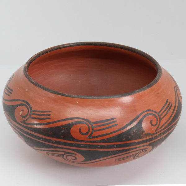 Vintage Native American ZELLA CHEEDA Hopi Black on Red Pottery Bowl