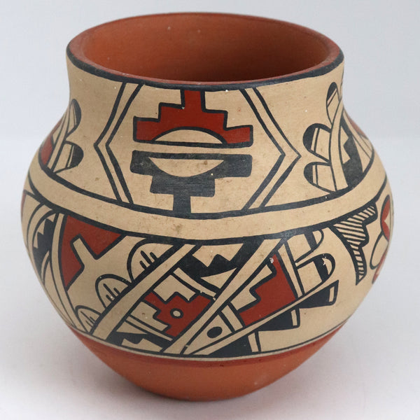 Vintage Native American CAROL LORETTO Jemez Polychrome Pottery Jar