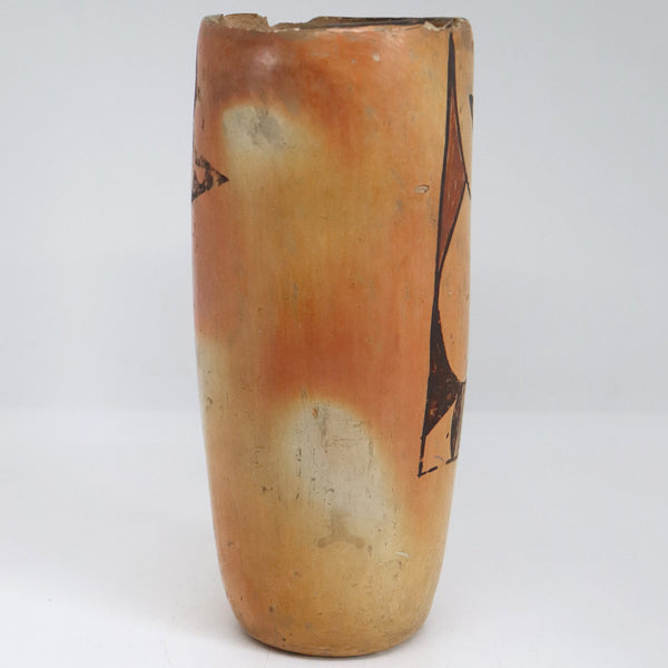 Vintage Native American Hopi Polychrome Pottery Brush Jar