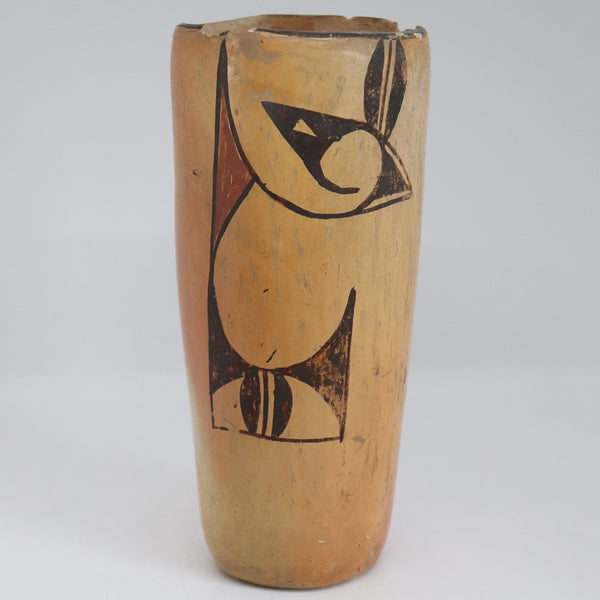 Vintage Native American Hopi Polychrome Pottery Brush Jar