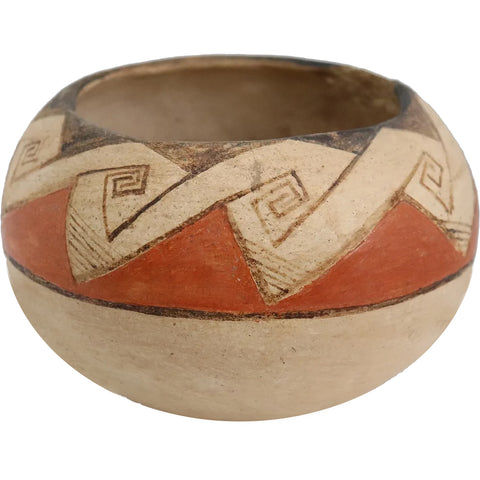 Small Vintage Native American Southwest Polychrome Pottery Bowl