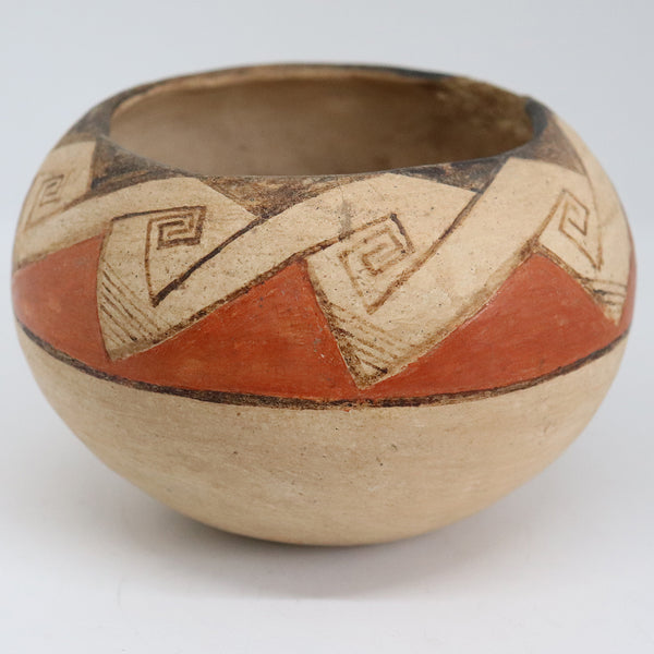 Small Vintage Native American Southwest Polychrome Pottery Bowl
