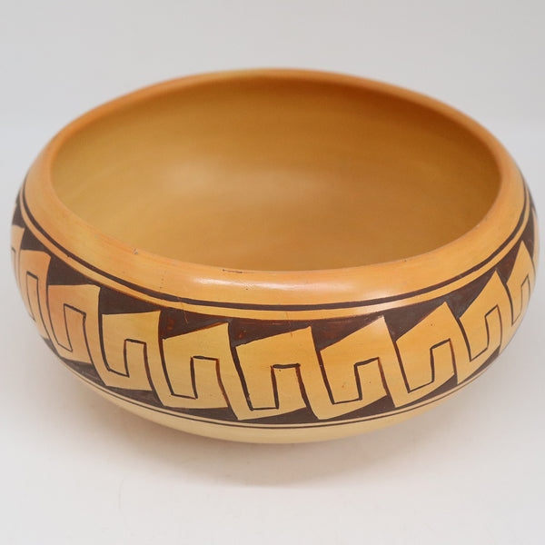 Vintage Native American GARNET PAVATEA Hopi-Tewa Pottery Bowl