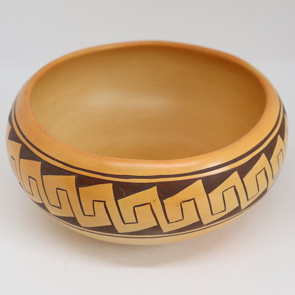 Vintage Native American GARNET PAVATEA Hopi-Tewa Pottery Bowl