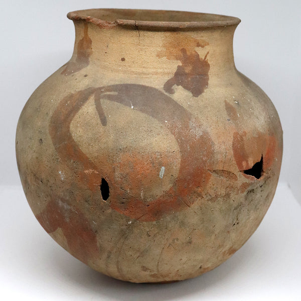 Native American Southwest Redware Pottery Serpent and Horse Jar