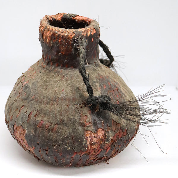 Native American Apache Basket and Pitch Pine Tus (Water Jug)