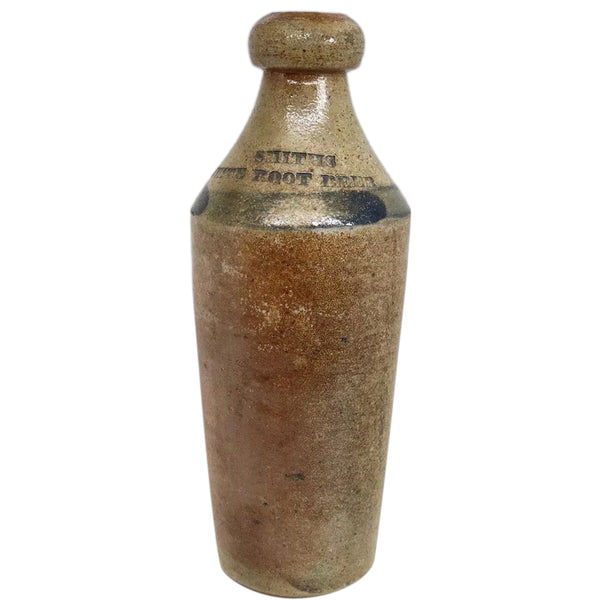 American New England Stoneware Smiths White Root Beer Pottery Bottle