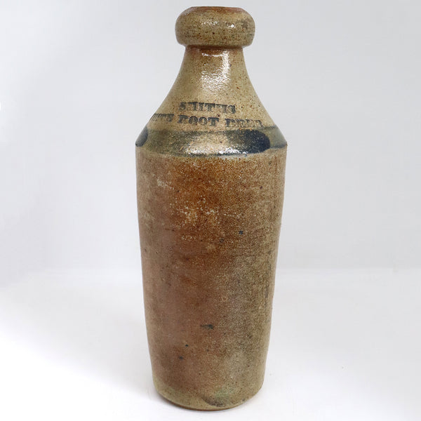 American New England Stoneware Smiths White Root Beer Pottery Bottle