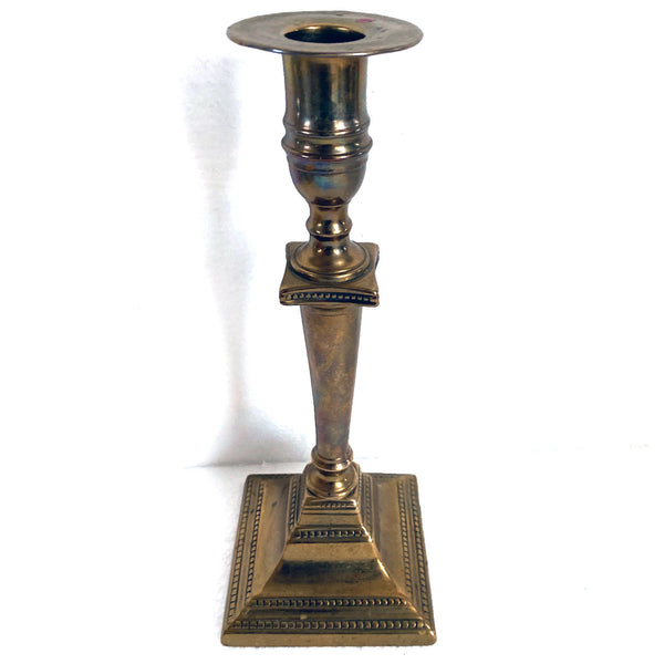 English Georgian Adam Style Brass Candlestick