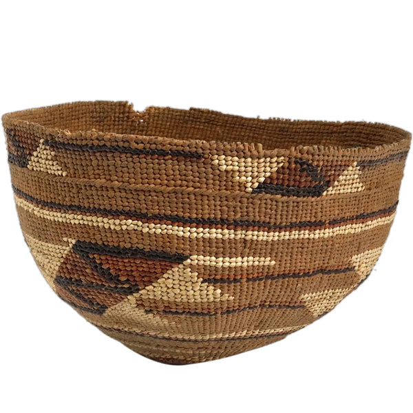 Vintage Native American Hupa Twined Basket Hat