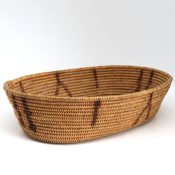 Native American California Coiled Oval Shallow Woven Basket