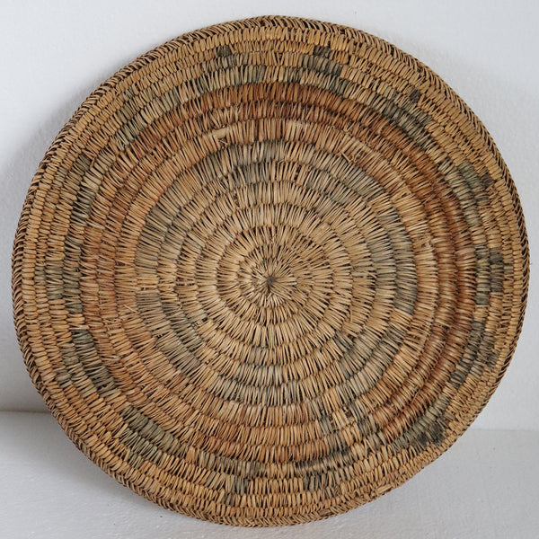 Vintage Native American Navajo Round Woven Wedding Basket Tray