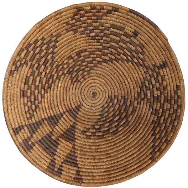 Native American Pima Woven Round Basket Tray