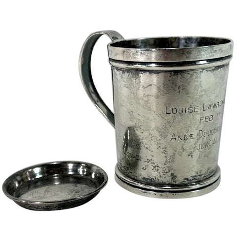 American Frank M. Whiting and Baltimore Silversmiths Sterling Silver Mug and Dish