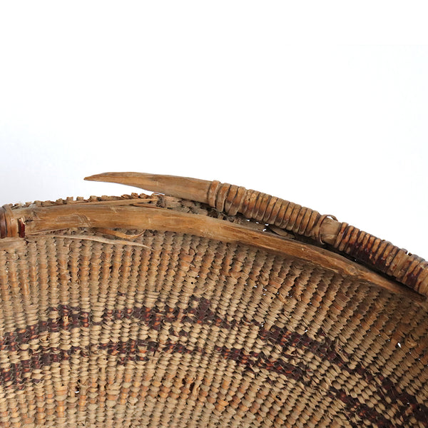 Scarce Native American Karok / Hupa Northern California Woven Hopper Basket