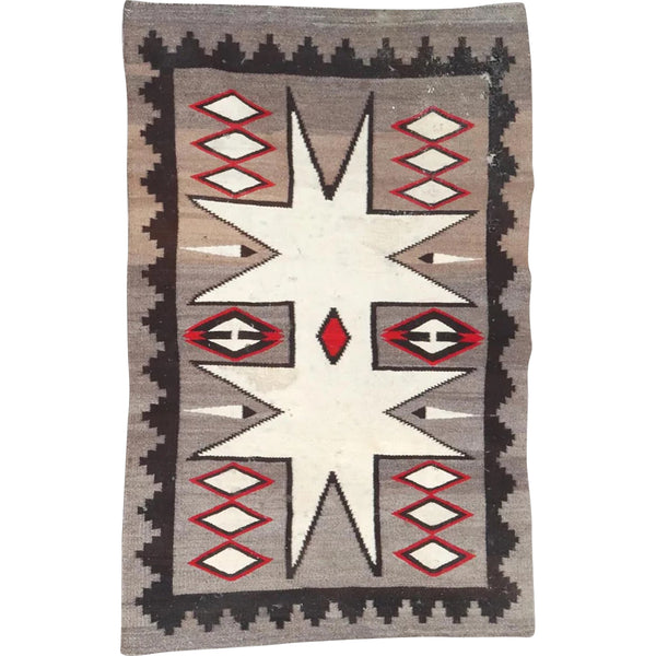 Large Native American Navajo Wool Valero Star Rug