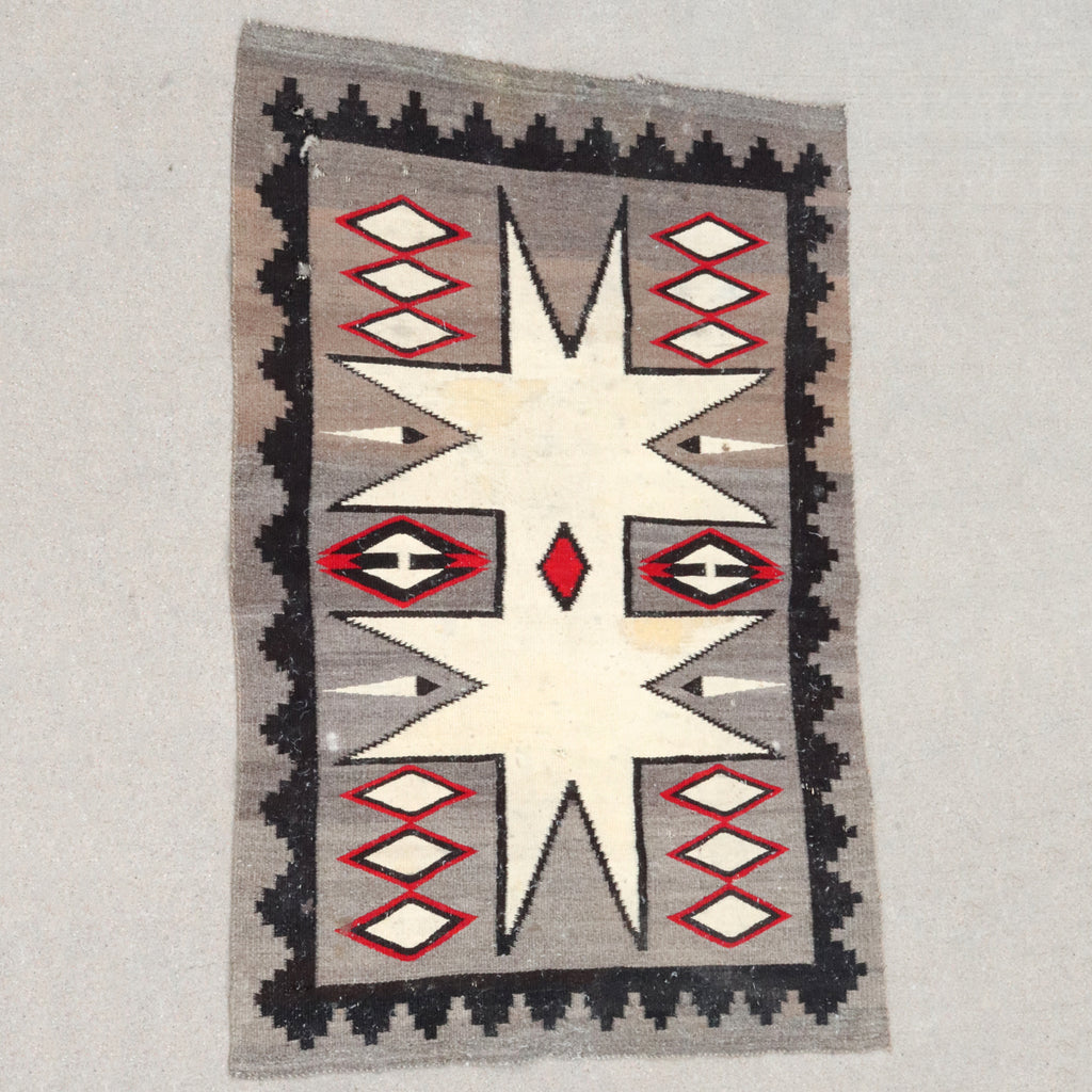 Large Native American Navajo Wool Valero Star Rug