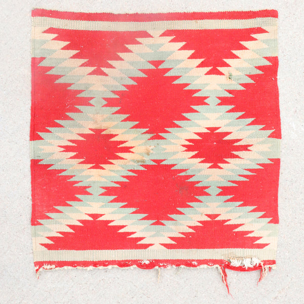 Vintage Native American Navajo Germantown Wool Red Sampler