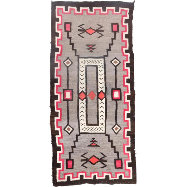 Vintage Native American Navajo Wool Storm Pattern Rug