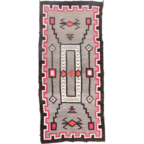 Vintage Native American Navajo Wool Storm Pattern Rug