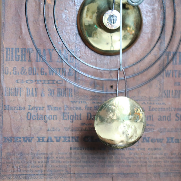 American New Haven Clock Company Rosewood Veneer Steeple 8-Day Shelf Clock