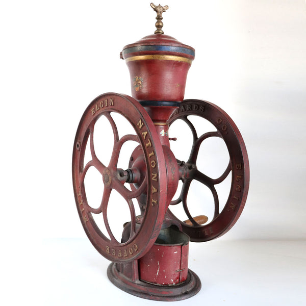 Large American Woodruff & Edwards Elgin National Red Cast Iron No. 44 Coffee Mill