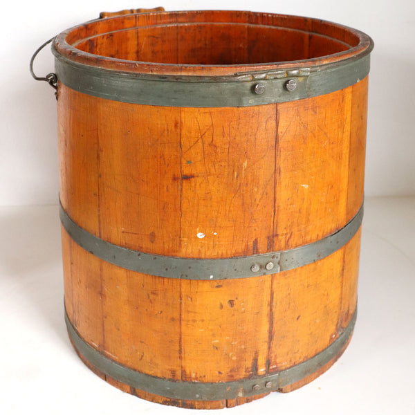 Large American New England Pine Stave Bucket Pail