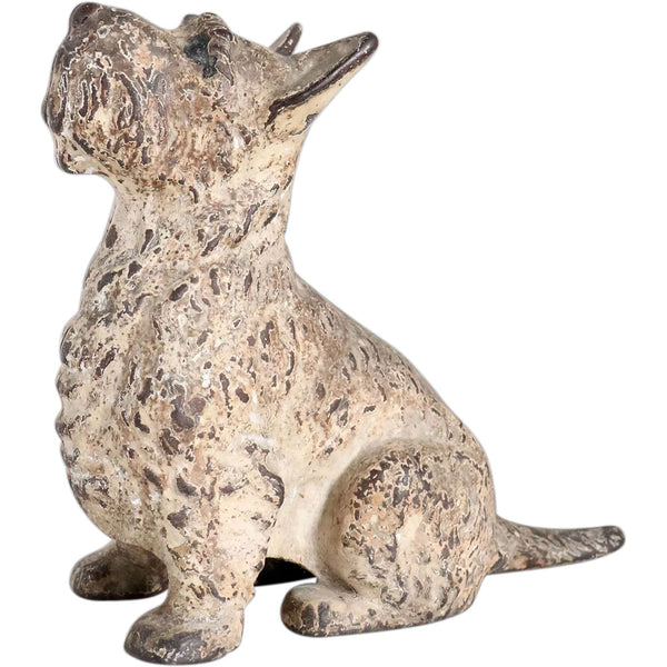 American Hubley Hand Painted Cast Iron Seated West Highland White Terrier Dog Door Stop