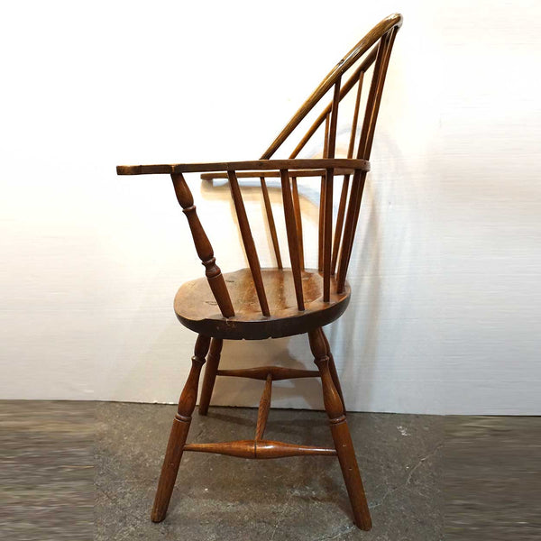 Early American Hickory and Pine Sack Back Windsor Armchair