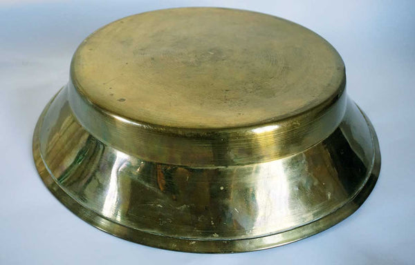 Large Russian Brass Round Wedding Bride's Bread Making Bowl