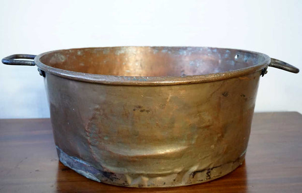 American Copper and Iron Two-Handle Cooking Pot