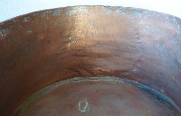 American Copper and Iron Two-Handle Cooking Pot