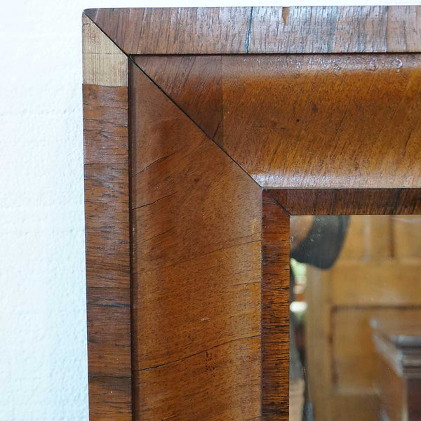 Large American New England Mahogany Veneer Rectangular Molded Mirror