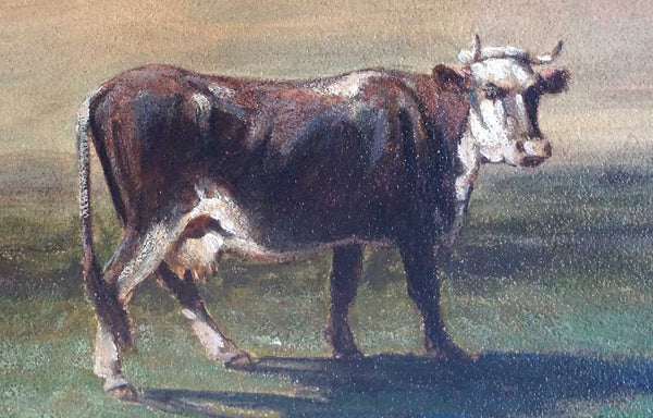 HARVEY OTIS YOUNG Oil on Board Painting, Cow