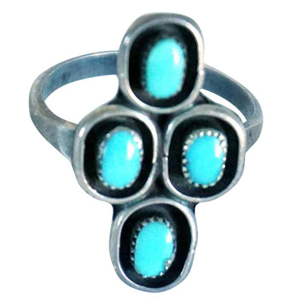 Vintage American Southwest Silver and Turquoise Ring