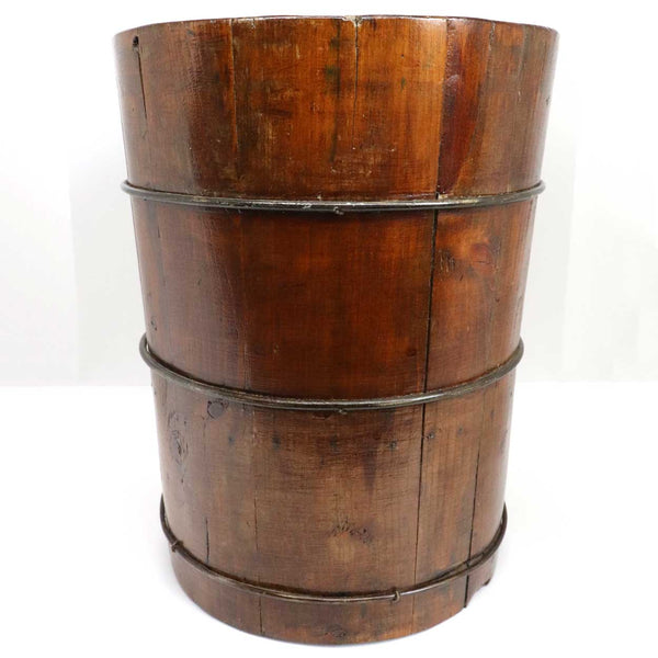 American New England Primitive Staved and Banded Pine Bucket / Dry Measure