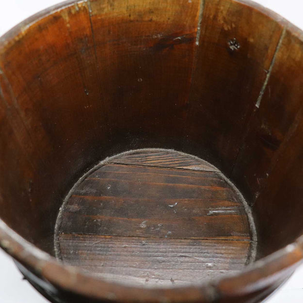 American New England Primitive Staved and Banded Pine Bucket / Dry Measure