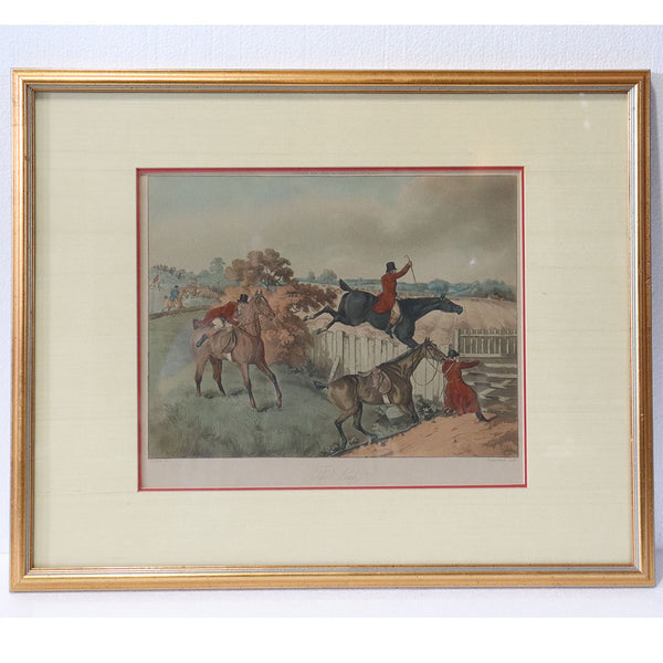 Two HENRY THOMAS ALKEN Hand Color Lithographs, The Leap and Going Down a Difficulty