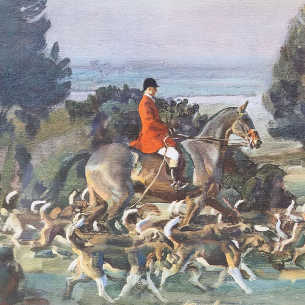 After SIR ALFRED J. MUNNINGS Color Print, The Belvoir Hunt, Taking Hounds to Cover