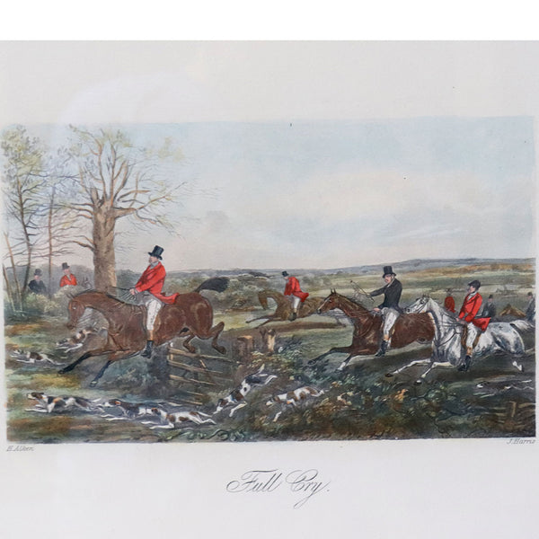After HENRY ALKEN Four-Plate Aquatint Engraving, Fore's Sporting Scraps, Hunting