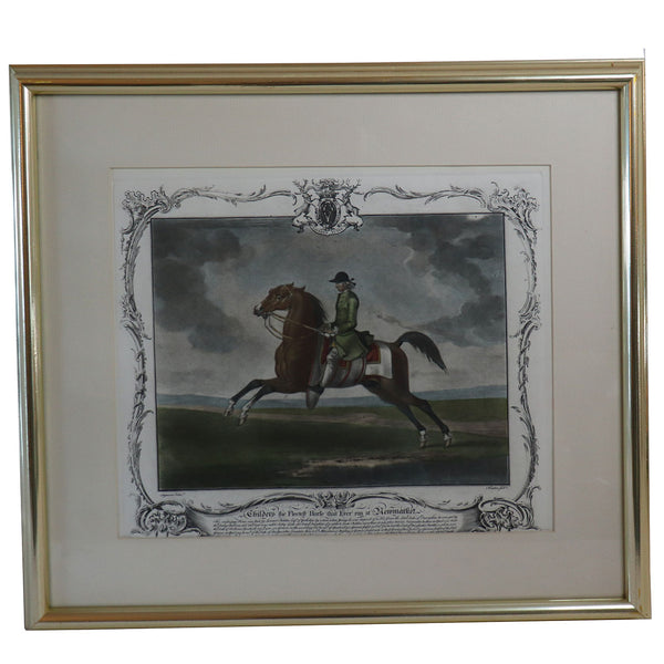 Set Four After JAMES SEYMOUR Mezzotint Engravings, Race Horse Portraits
