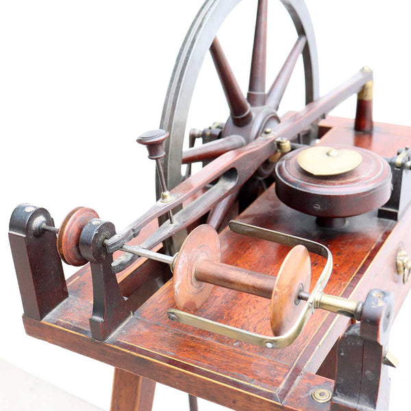 Fine English John Planta Sheraton John Planta Inlaid Mahogany Spinning Wheel