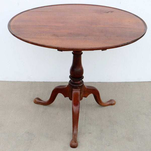 American Pennsylvania Walnut Oval Birdcage Tilt-top Pedestal Side Table
